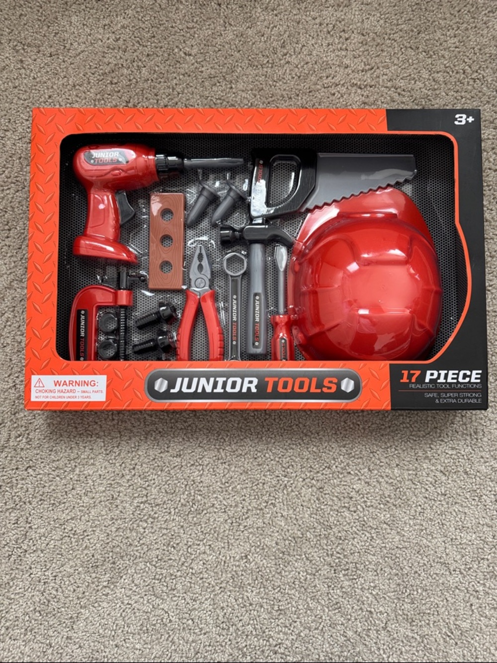 Brand New 17-Piece Kids Tool Set - Orange